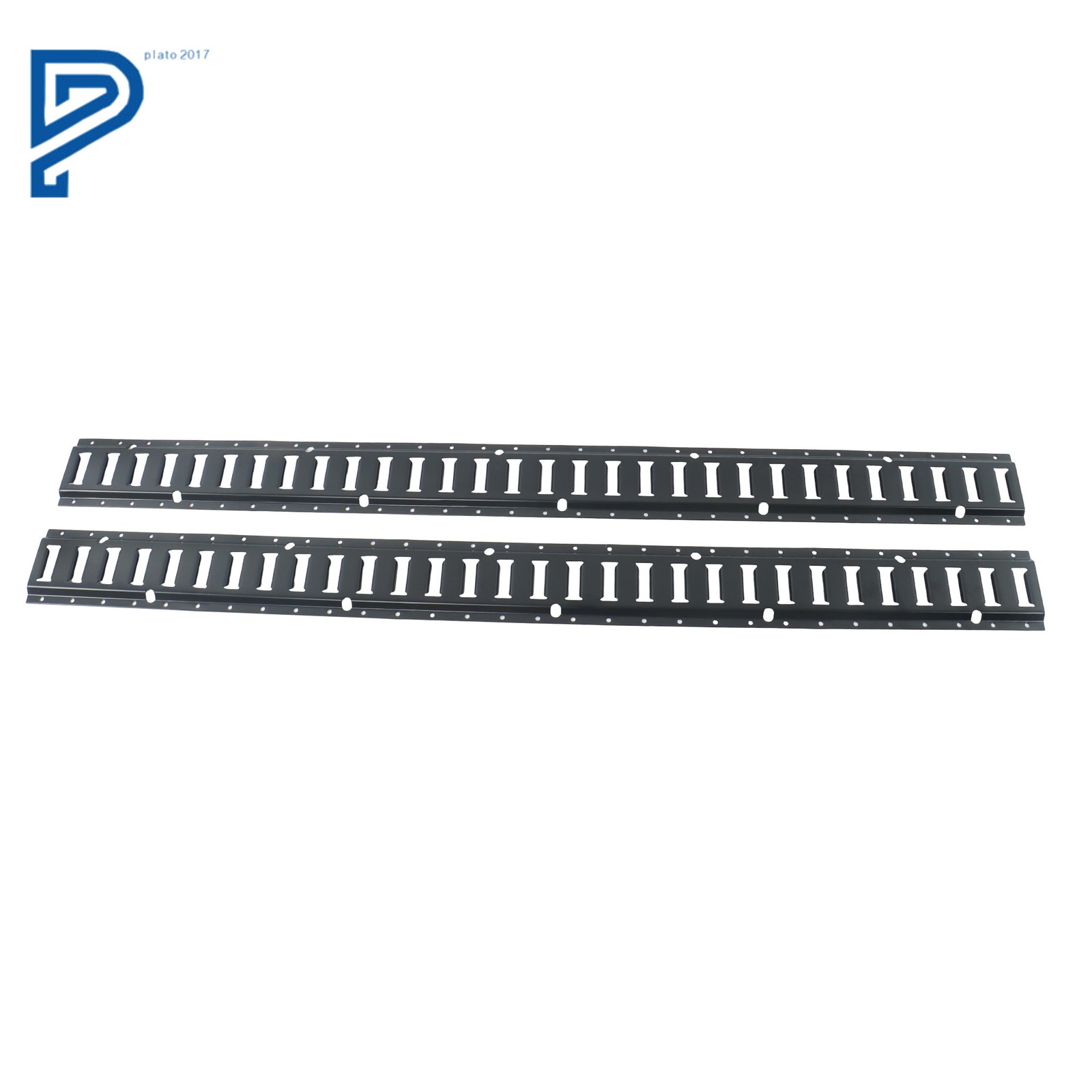 5' (2 Pack) E Track Rails Powder-Coat Black For Vans Trailers Motorcycle