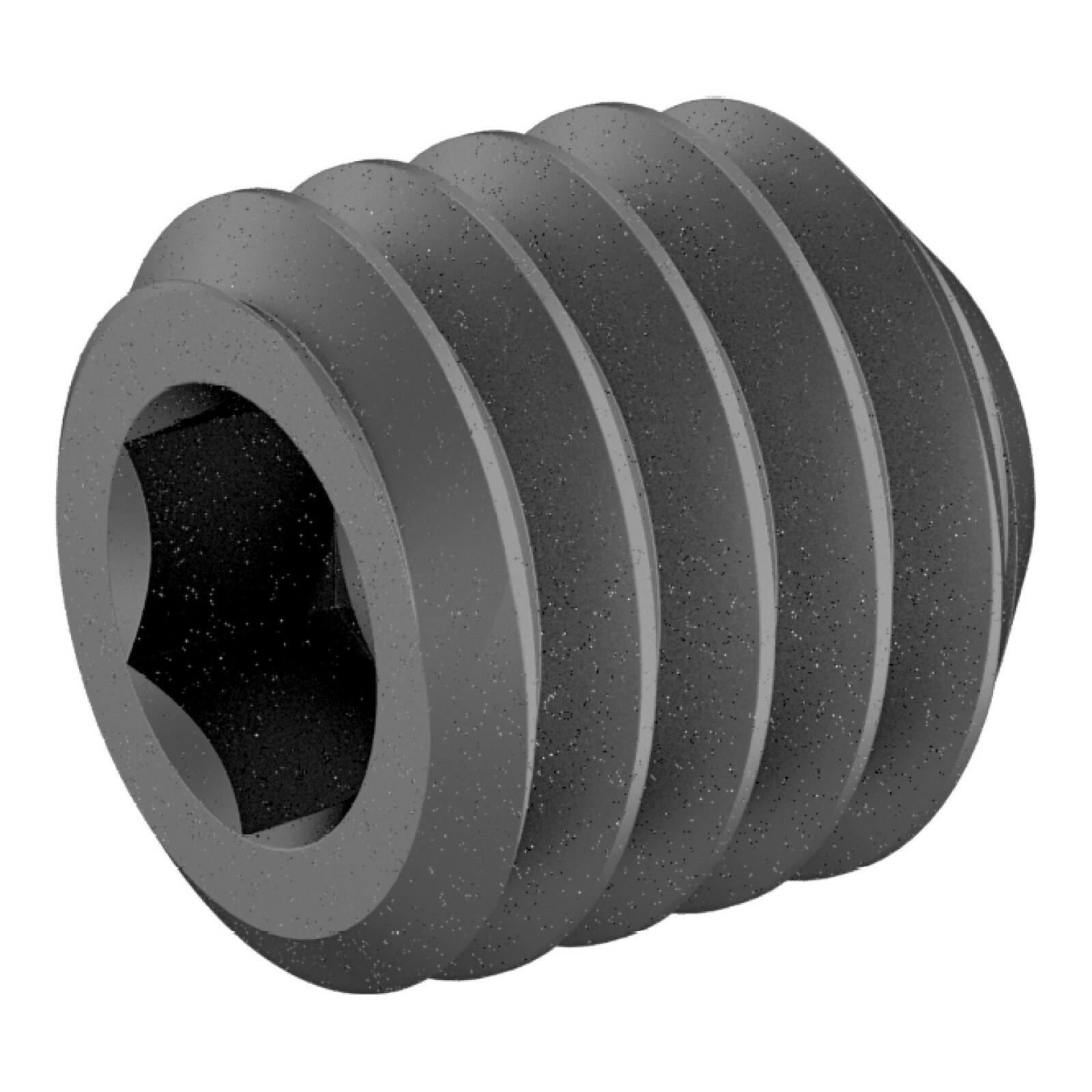 M4 x 4mm Lg, (M4x0.7 Thread) Socket Set Screw, Cupped Point, Black Oxide Finish