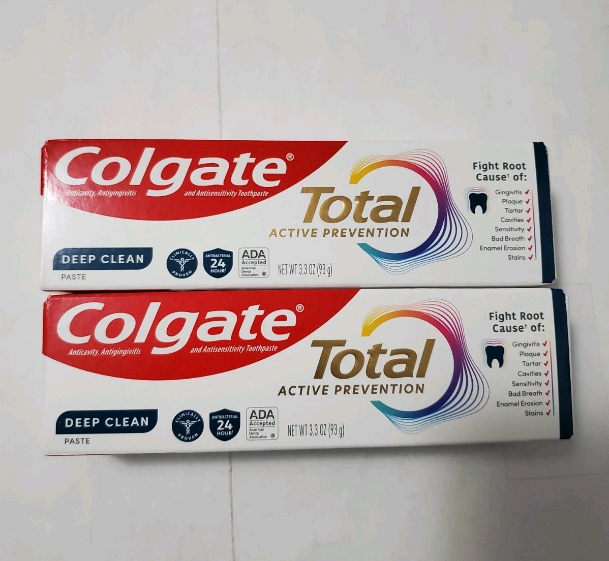 2X Colgate Total Deep Clean Toothpaste 3.3 Oz Each BB Exp 2027