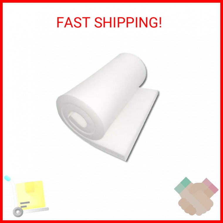 FoamTouch 3"x24"x72" high Density Polyurethane Foam, 3 x24 x72 inches, White