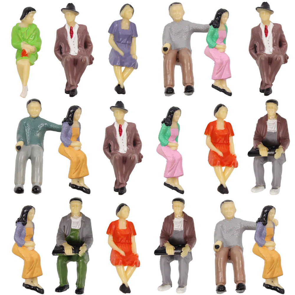 18pcs Model Railway G scale 1:30 Sitting Figures People 6 Different Poses P30S
