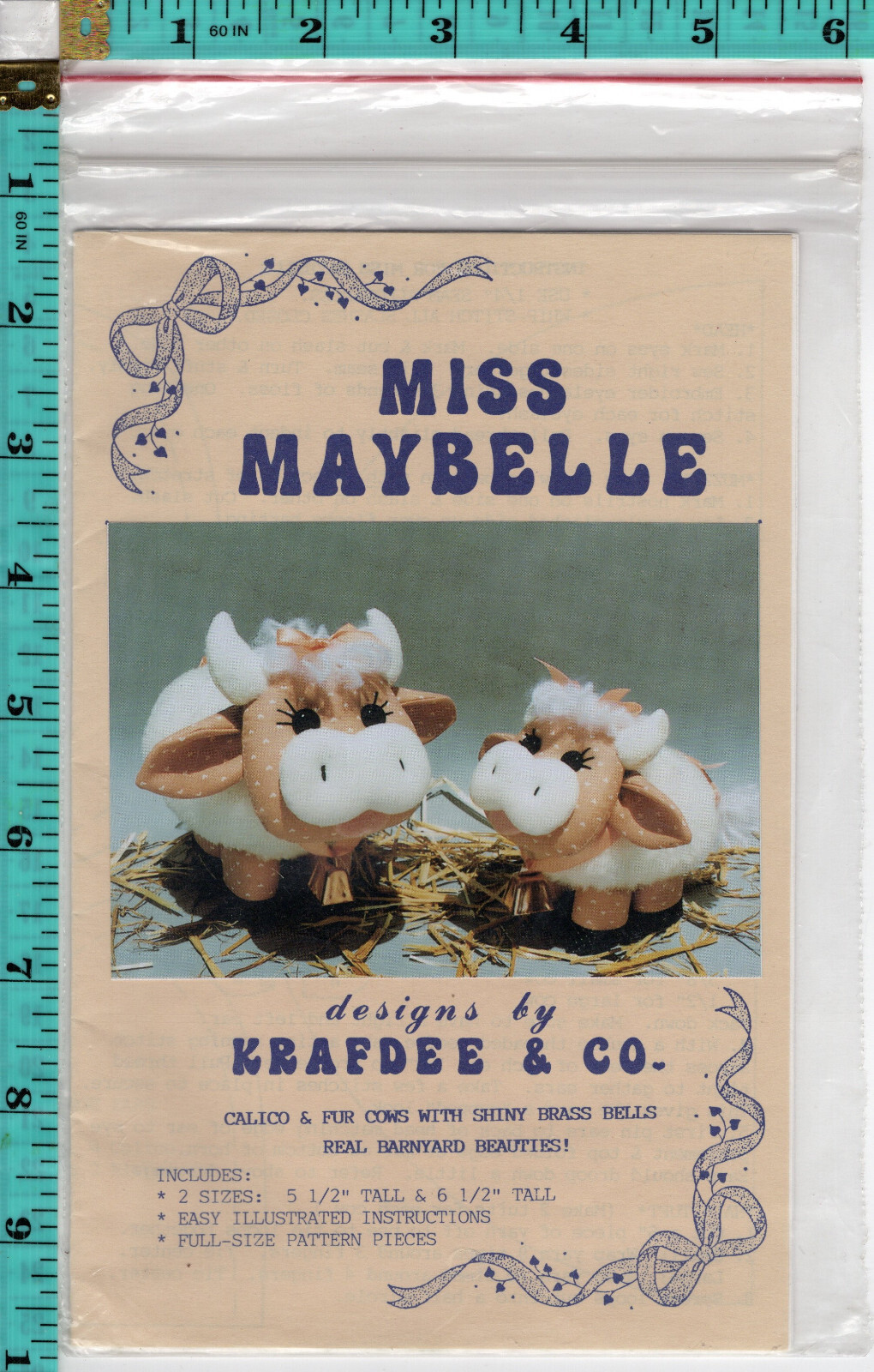 "Miss Maybelle" ©1989 designs by Krefdee & Co Sewing Craft Stuffie Pattern
