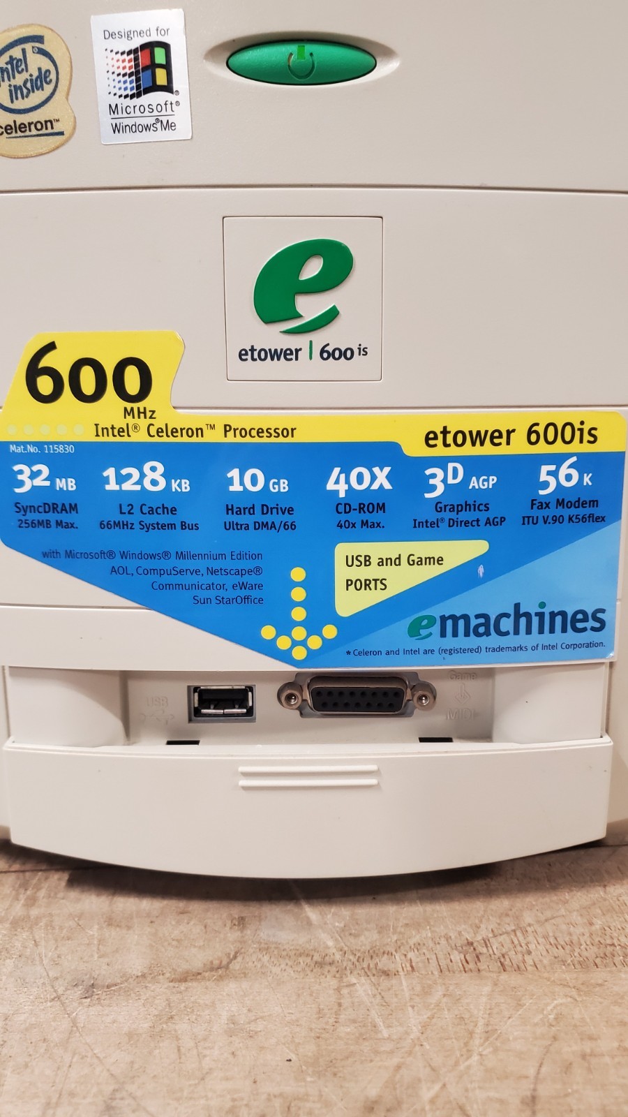 Vintage eMachines eTower 600is Celeron - Boots