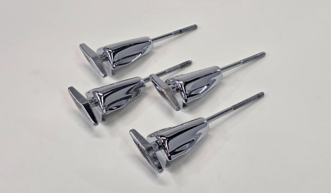 Premier Bass Drum Chrome Hardware Drum Claws and 4 -3/4"Tension Rods (4pcs)