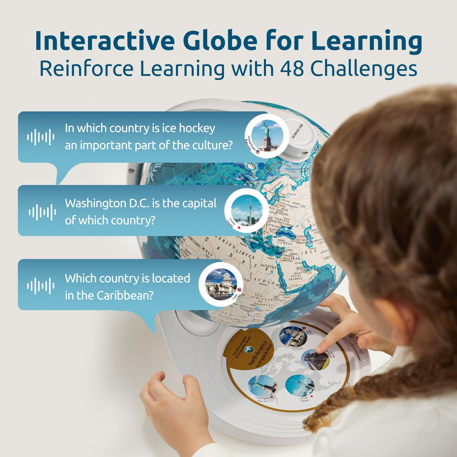 Globe for Kids, 8" Interactive Globe, STEM Toys for 5 Year Old
