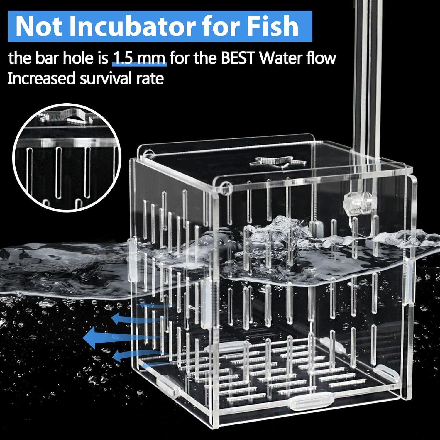 Breeder Box for Fish Tank, Fish Breeder Box for Aquarium, Acrylic Fish Isolation