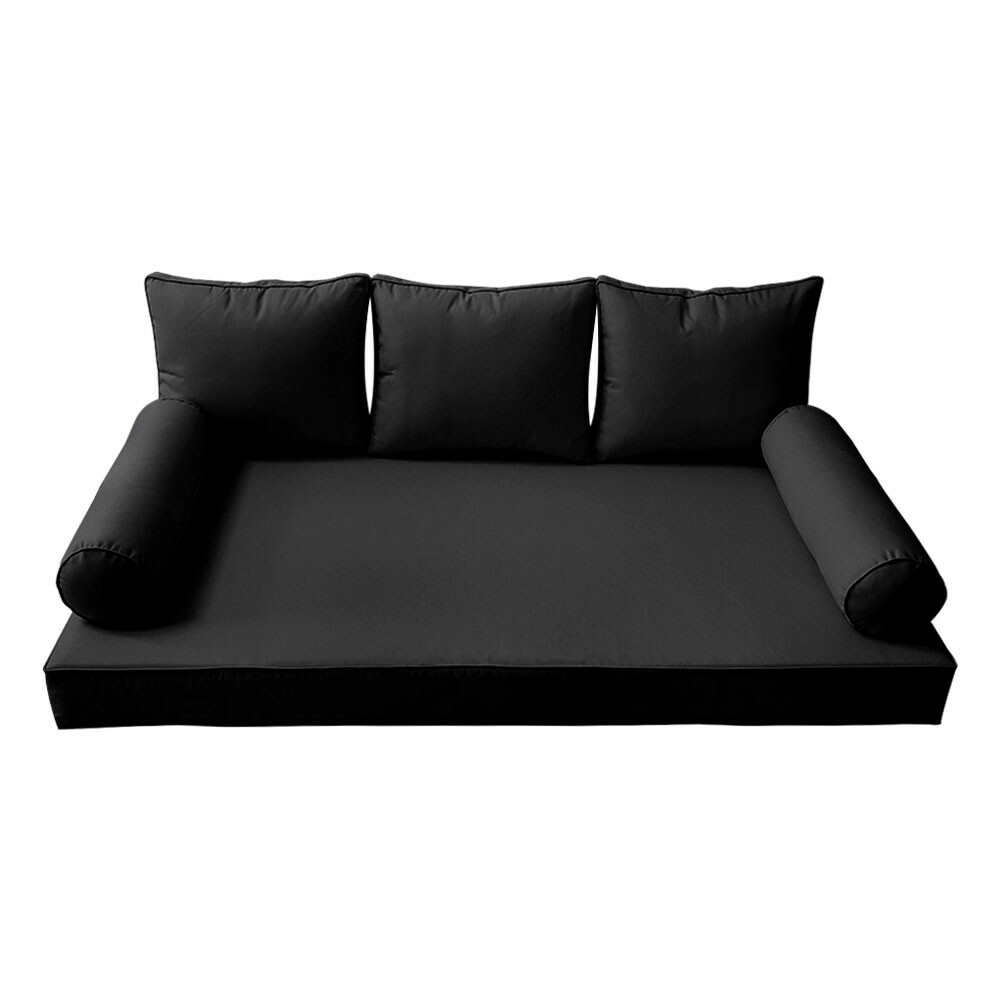 |SLIPCOVER ONLY|S3 Daybed Mattress Bolster Backrest Covers Piped Trim Full AD109