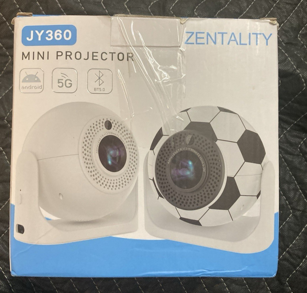 Zentality Mini Projector Built-in APPS w/WiFi and Bluetooth For Home/Bedroom