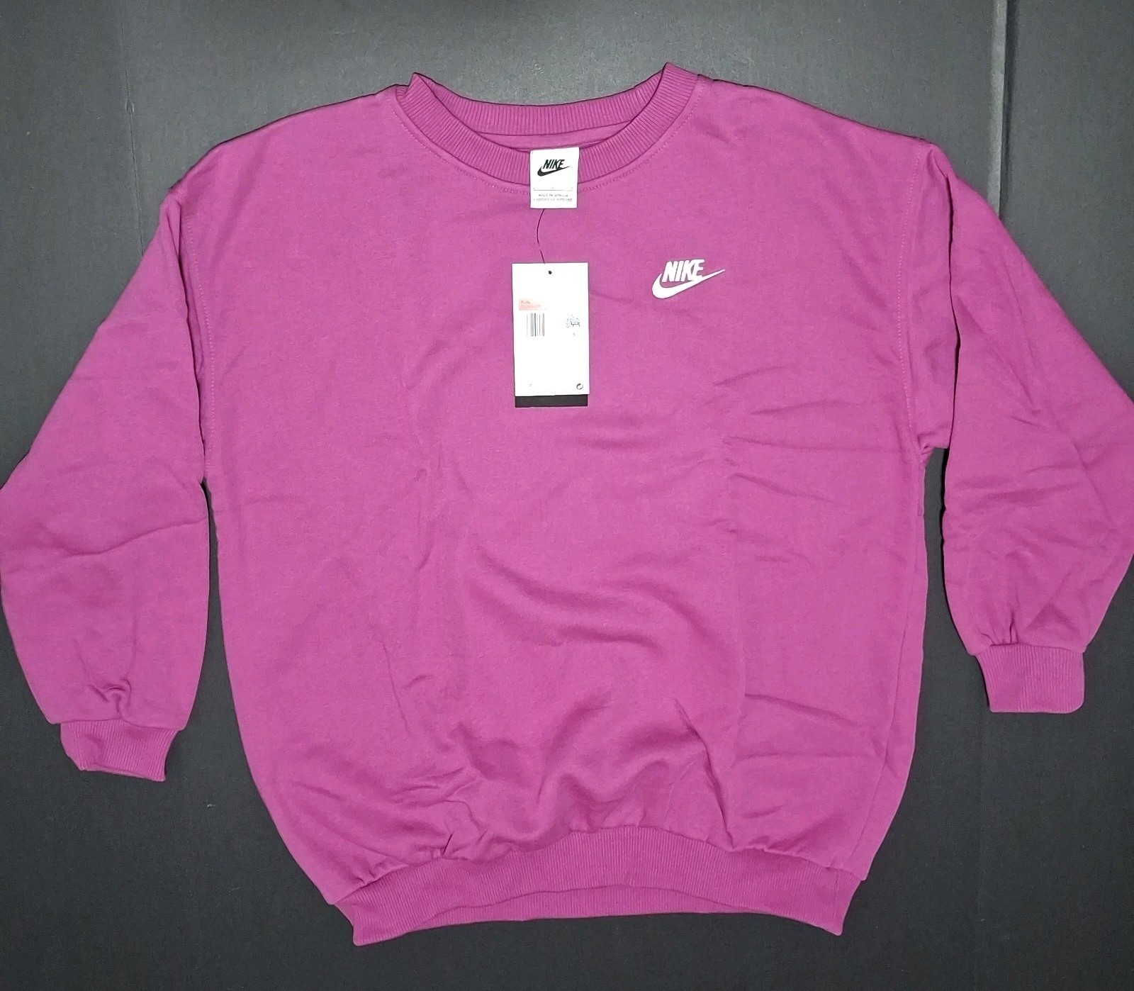 FD2923-518 Nike Girls' (L) Sportswear Club Fleece Oversized Sweatshirt, Fuchsia