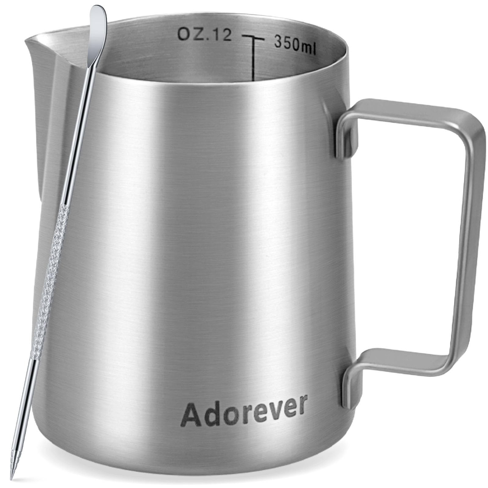 12oz Matte Steel Stainless Steel Milk Frothing Pitcher Latte Art Pen Steamer
