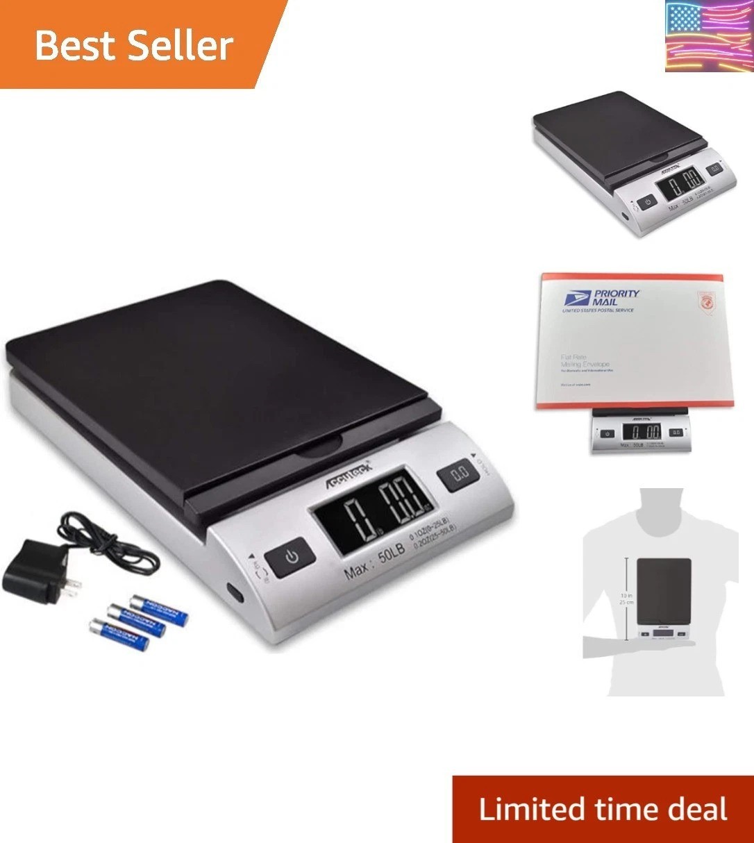 8250 High Accuracy Digital Shipping Scale and Postal Scale, 0.1oz Precision, ..,