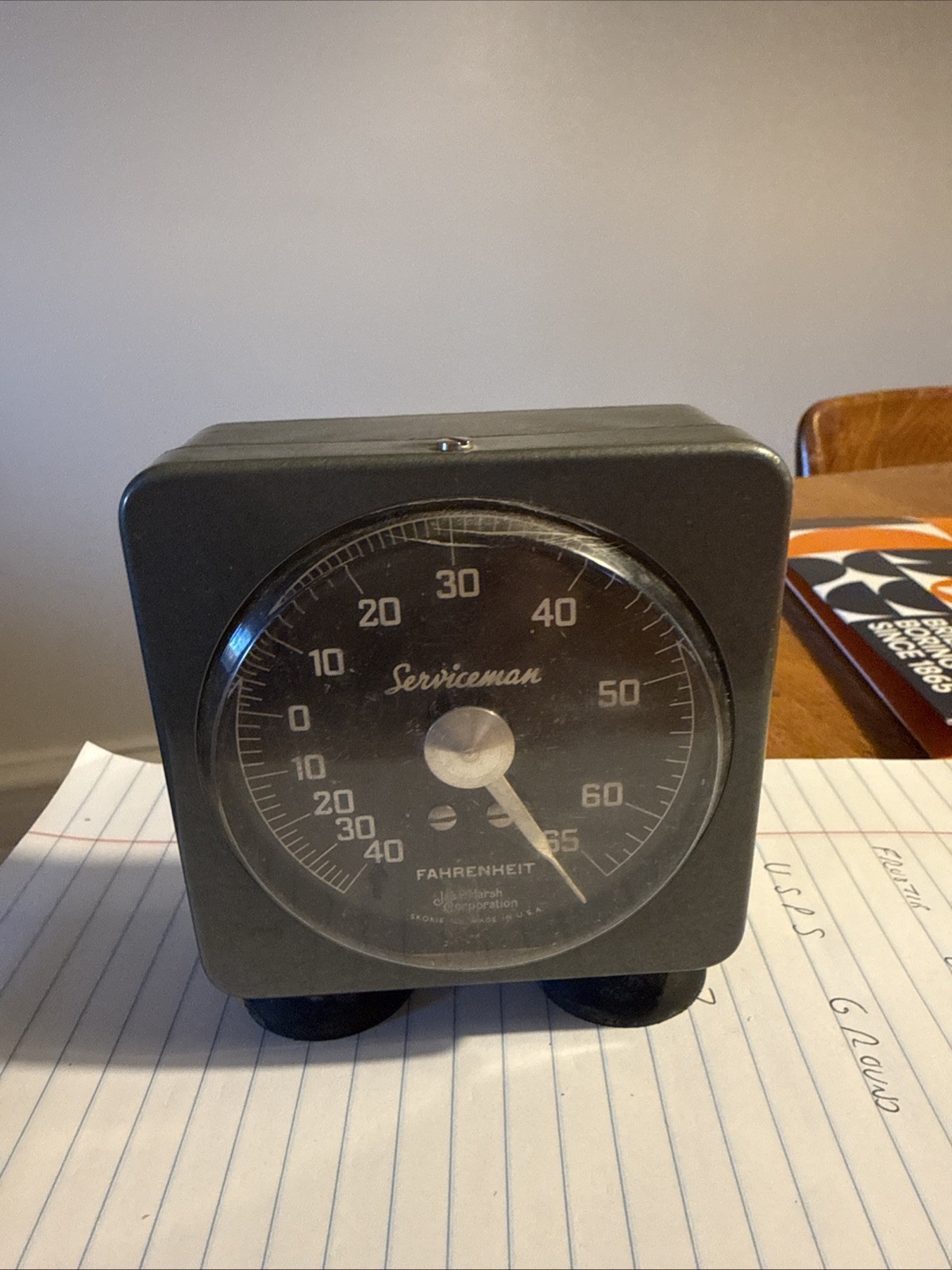 Vintage Jas. P. Marsh Serviceman Industrial Temperature Gauge , made in USA.