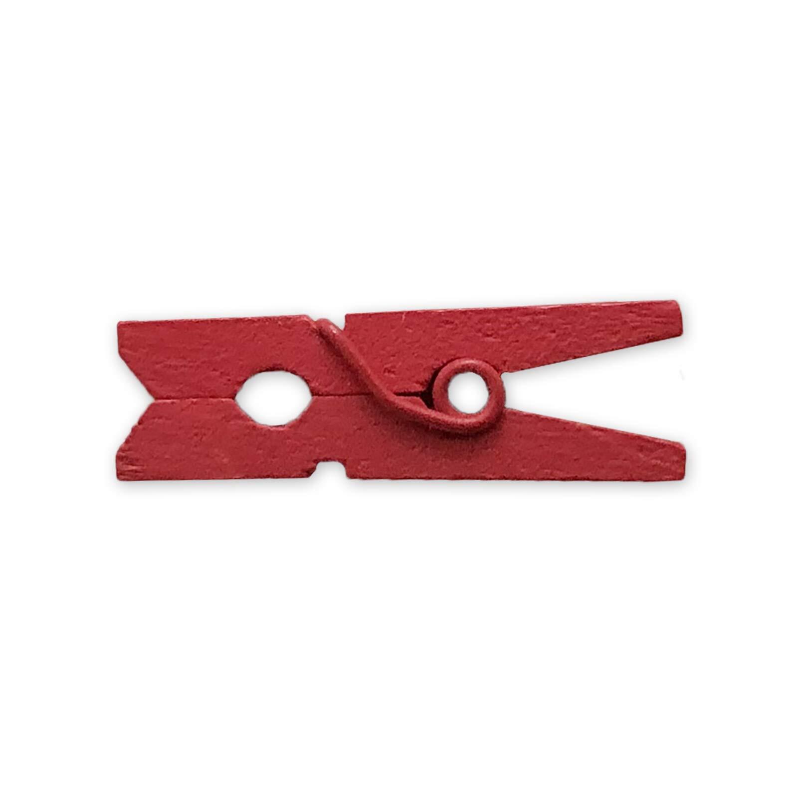 Wooden Mini Clothespins 100 Per Pack 1" 2.5cm Red