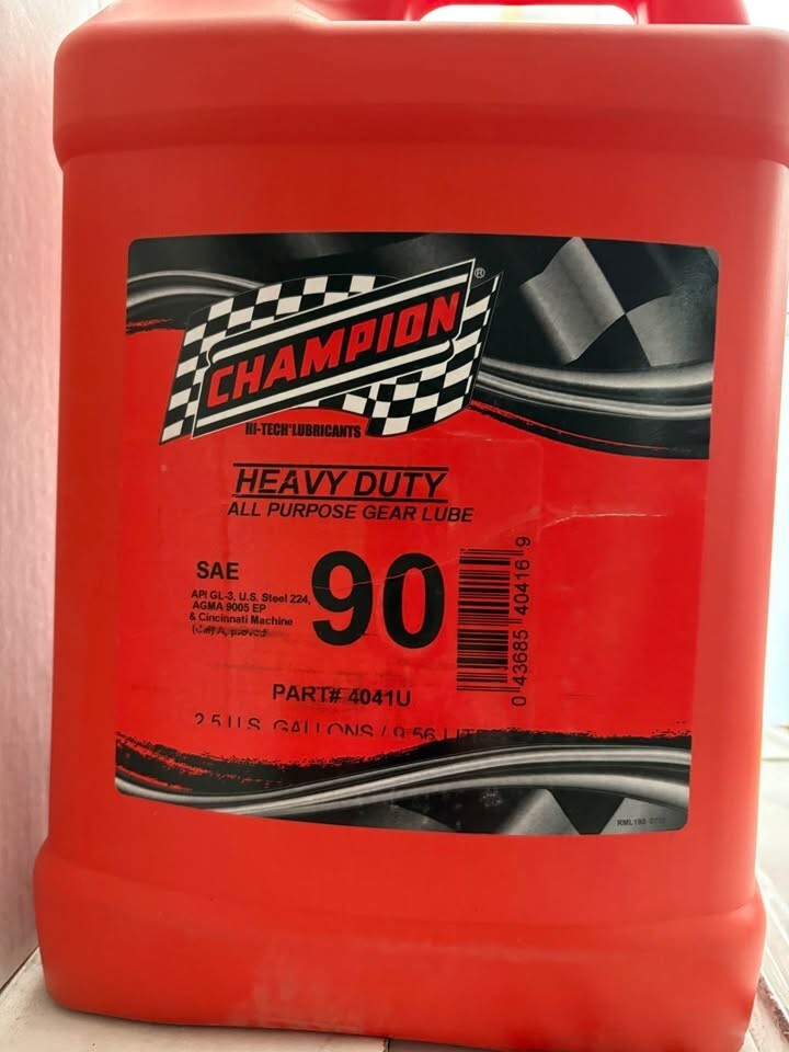 CHAMPION SAE 90W Gear Oil API GL-3 2.5 Gallons Jug