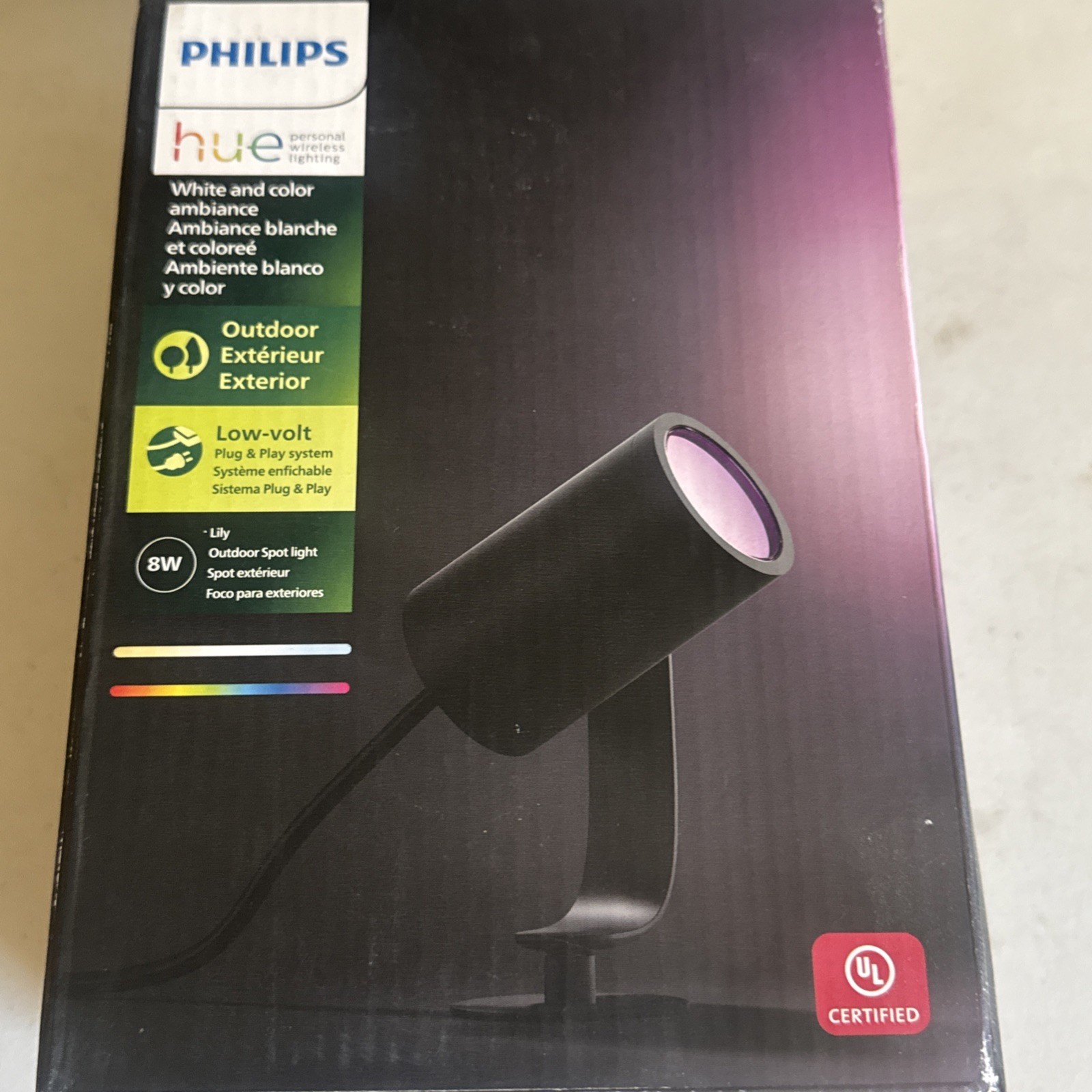 Philips 802074 Lily Outdoor Black Hue Smart White & Color Light Bulb NEW SEALED