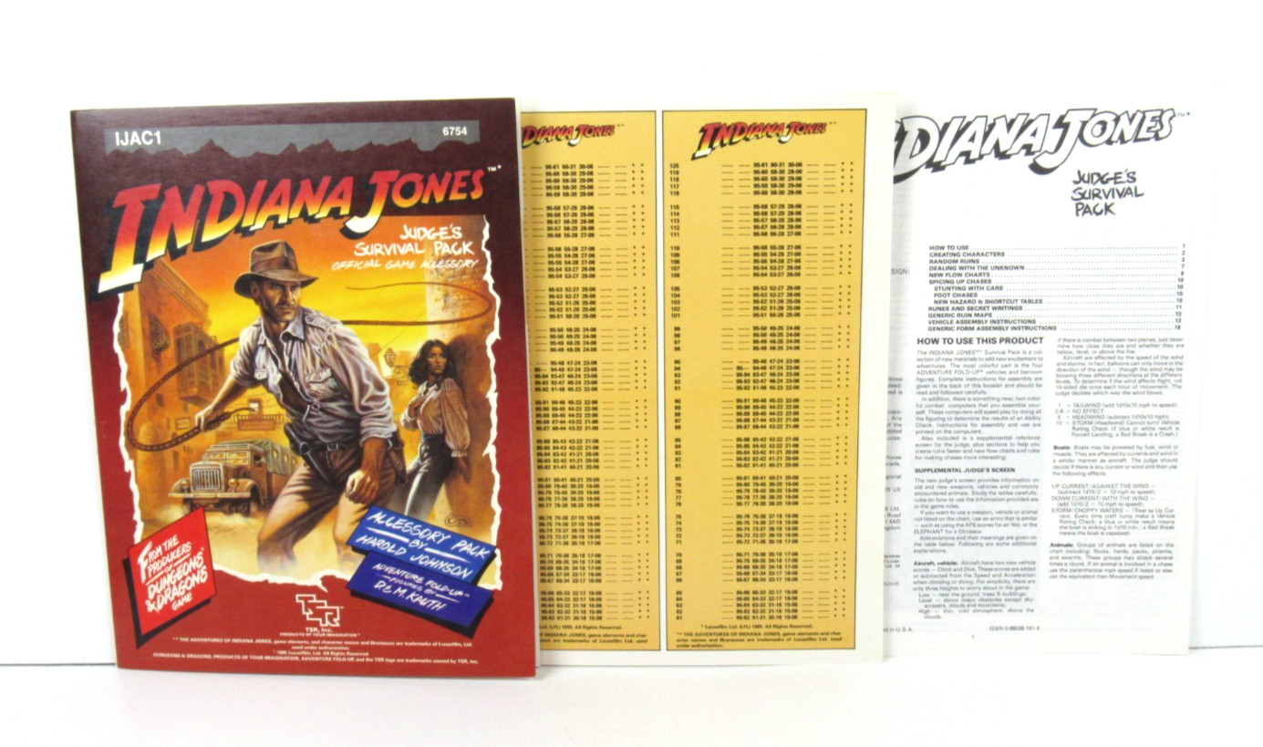 Indiana Jones RPG IJAC1 Judge's Survival Pack 1985 TSR6754 Complete Uncut