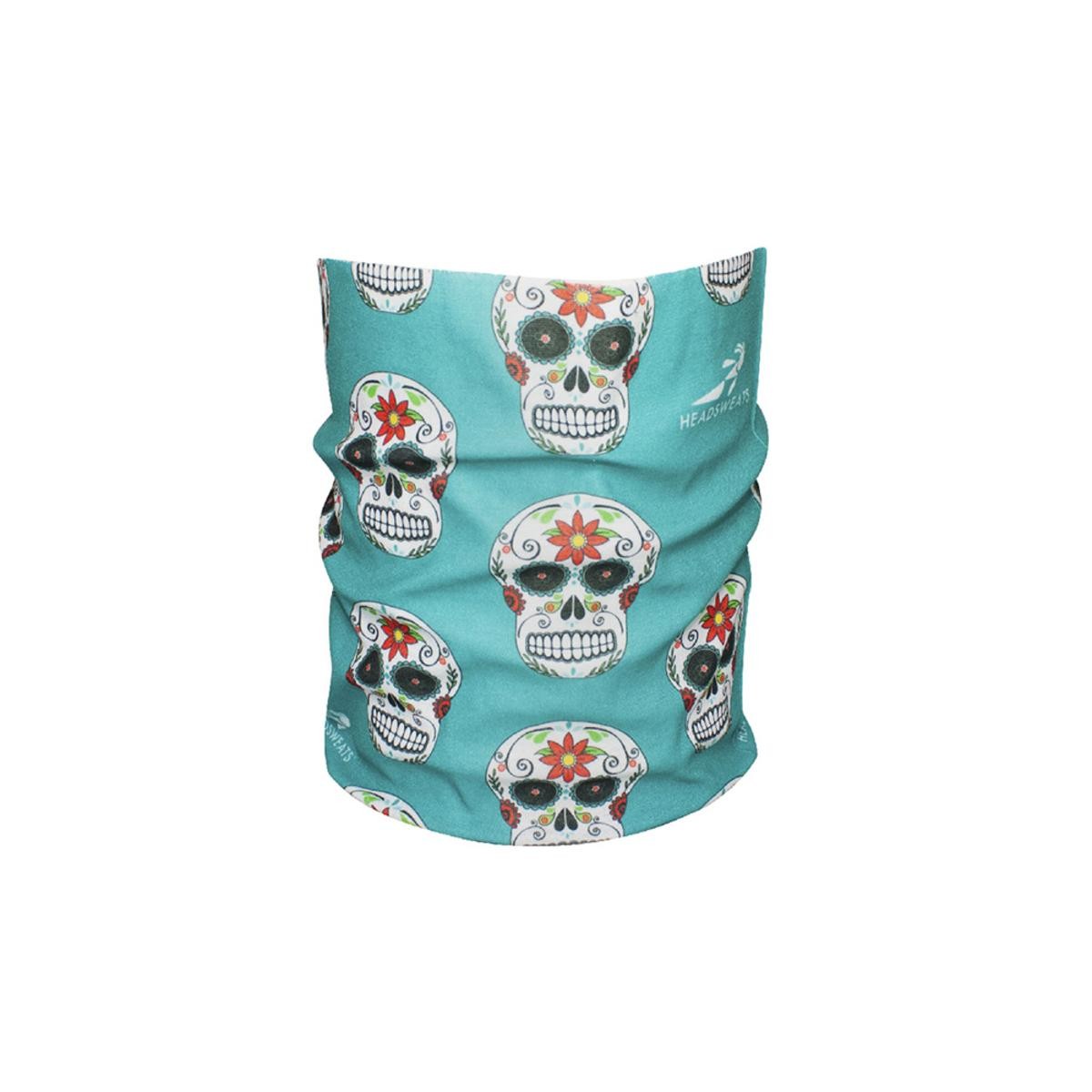 HeadSweats Ultra Band Half Multi-Purpose Headband - Teal Skulls