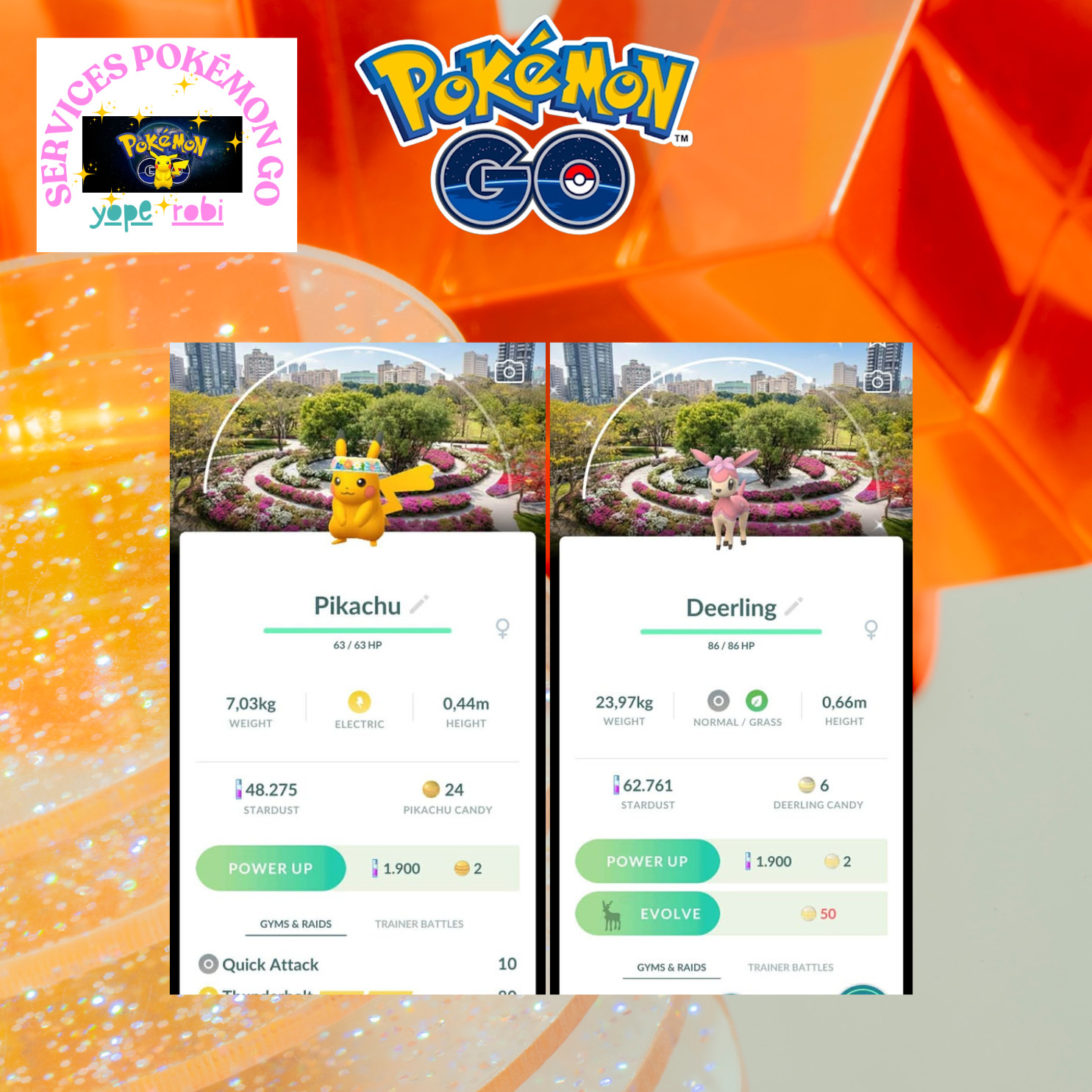 Pokémon Go❀Shiny❀Pikachu-Deerling❀Flower Background Taipei❀Tr❀de 20K OR P❀T❀C