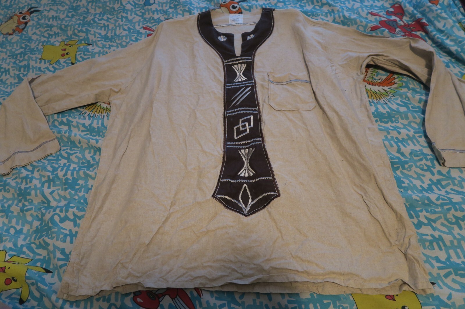The Village Boutique Men's Traditional Luxury African Long Sleeve Dashiki Shirt