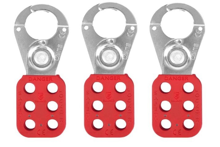 LOT of 3 - Master Lock Tag Out Hasp 1" Jaw Stainless Steel Nylon Handle
