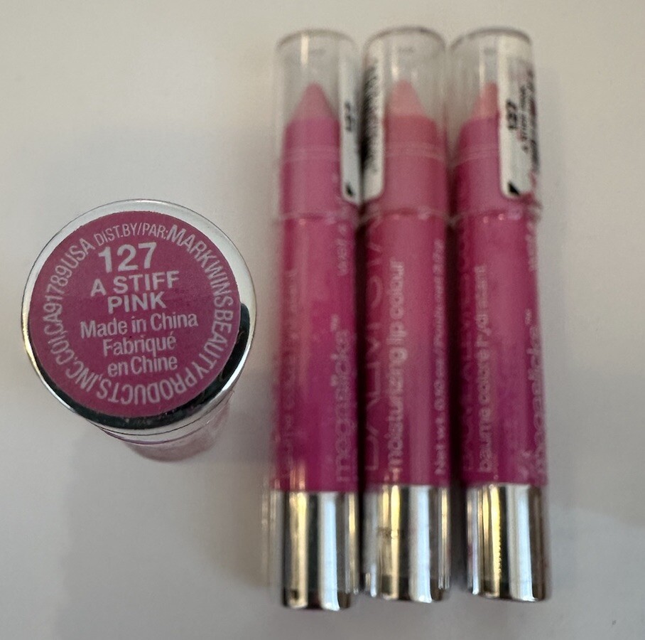 4 X Wet n Wild Megaslicks Balm Stain, Moisturizing Lip Color,127 A Stiff Pink