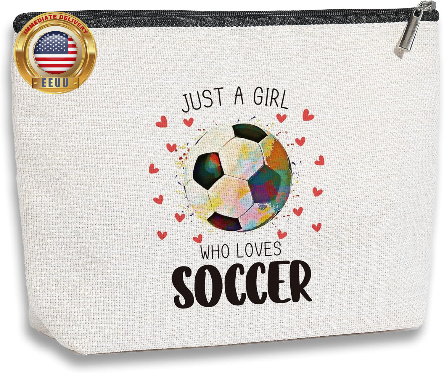 Soccer Gifts Cosmetic Bag, Soccer Coach Gifts, Team Gift for Lovers Players Fans