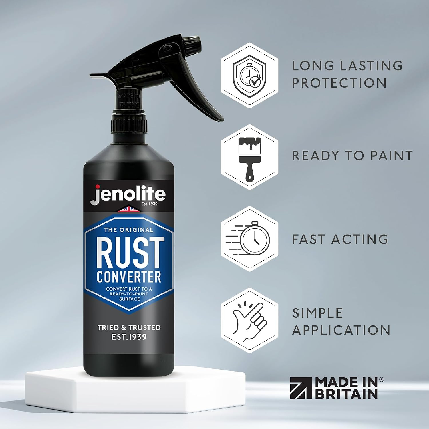 Rust Converter Trigger Spray, Rust Encapsulator for Metal 1X16.9Oz