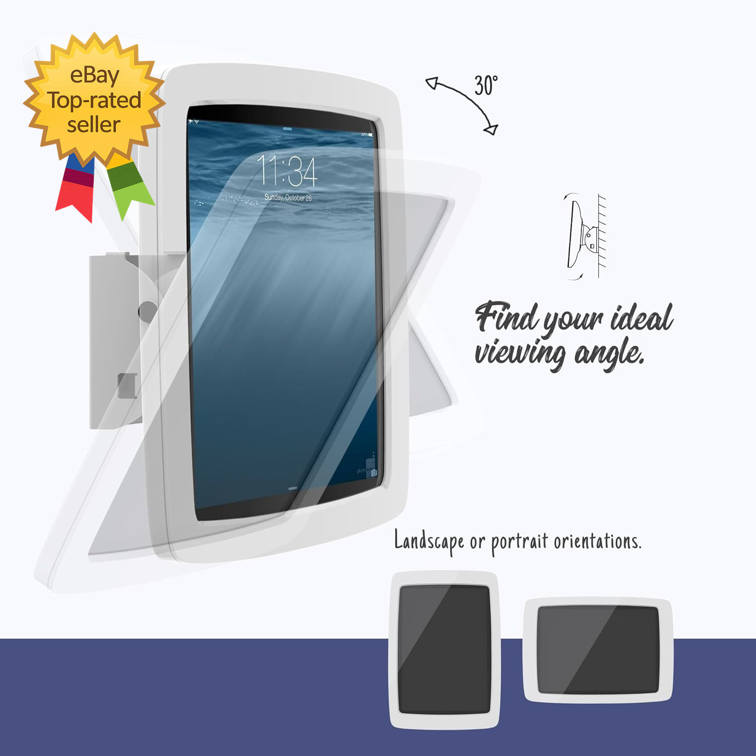 Tablet Wall Mount Lockable Tiltable anti Theft Security Compatible with 10.9" I