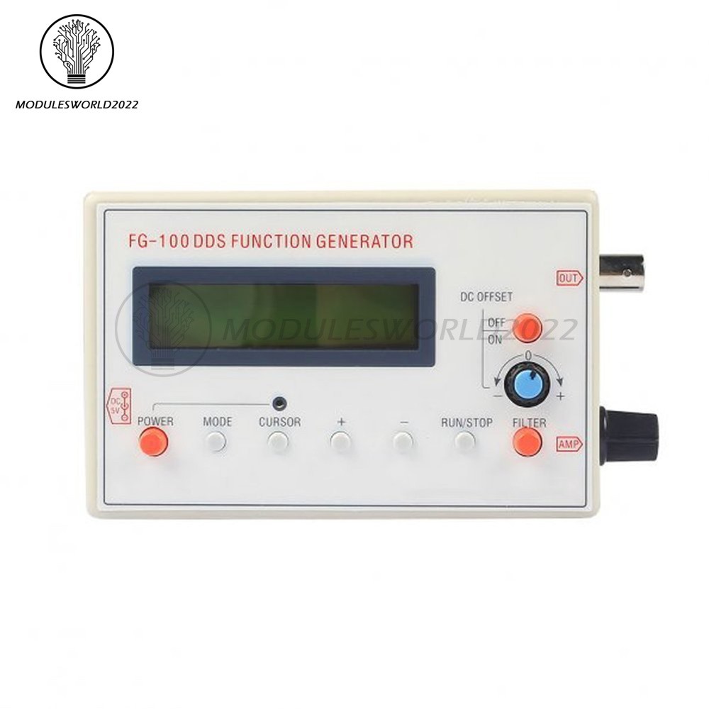 DDS Function Signal Generator Module 1HZ-500KHz Sine + Square Wave + Case FG-100
