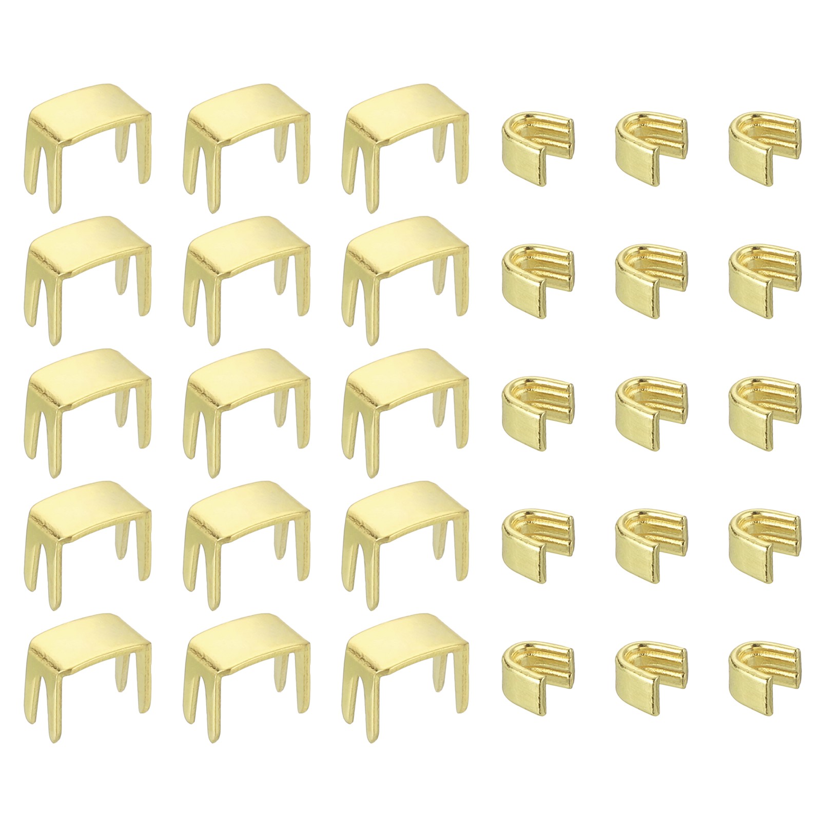 #5 Zipper Slider Retainers Kit, 100Pcs Bottom Stops 200Pcs Top Stops, Light Gold