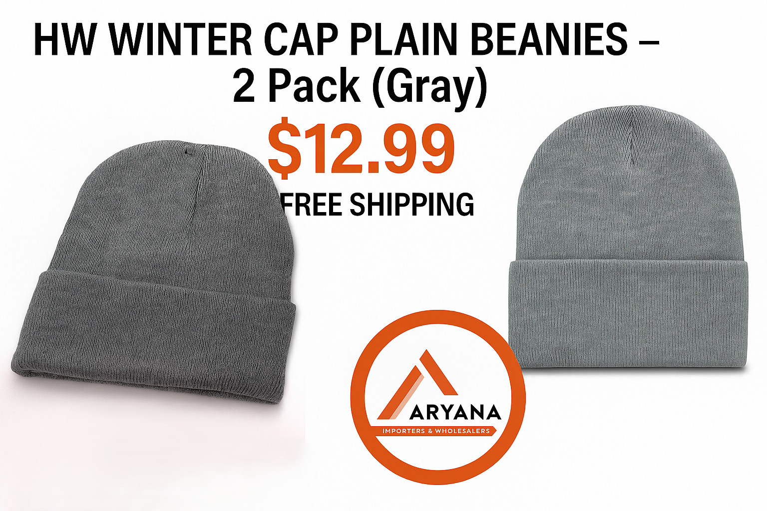 Winter Warm Skull Cap - PLAIN BEANIES - Unisex – 2CT |  $12.99 + Free Shipping
