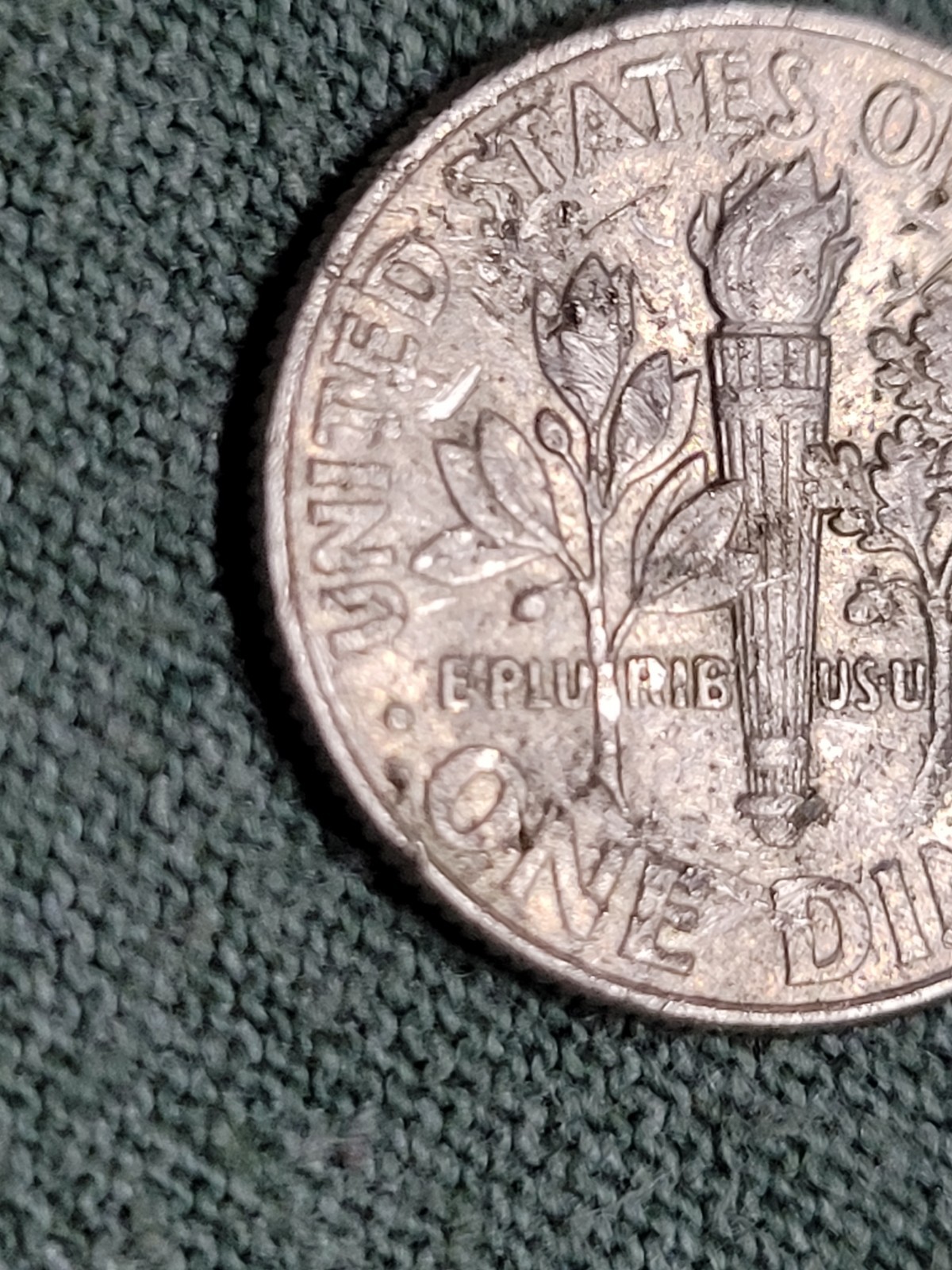Rare Error 2012 P Dime Double Die-No Rim on Bottom-Strike through error-See pics
