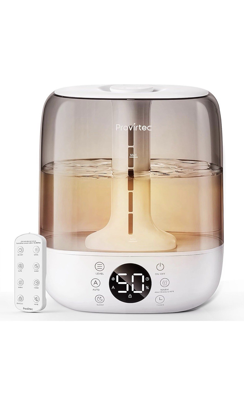 6L Self-Cleaning Humidifier for Large Room, CleanCare Warm & Cool Mist, No-Le...