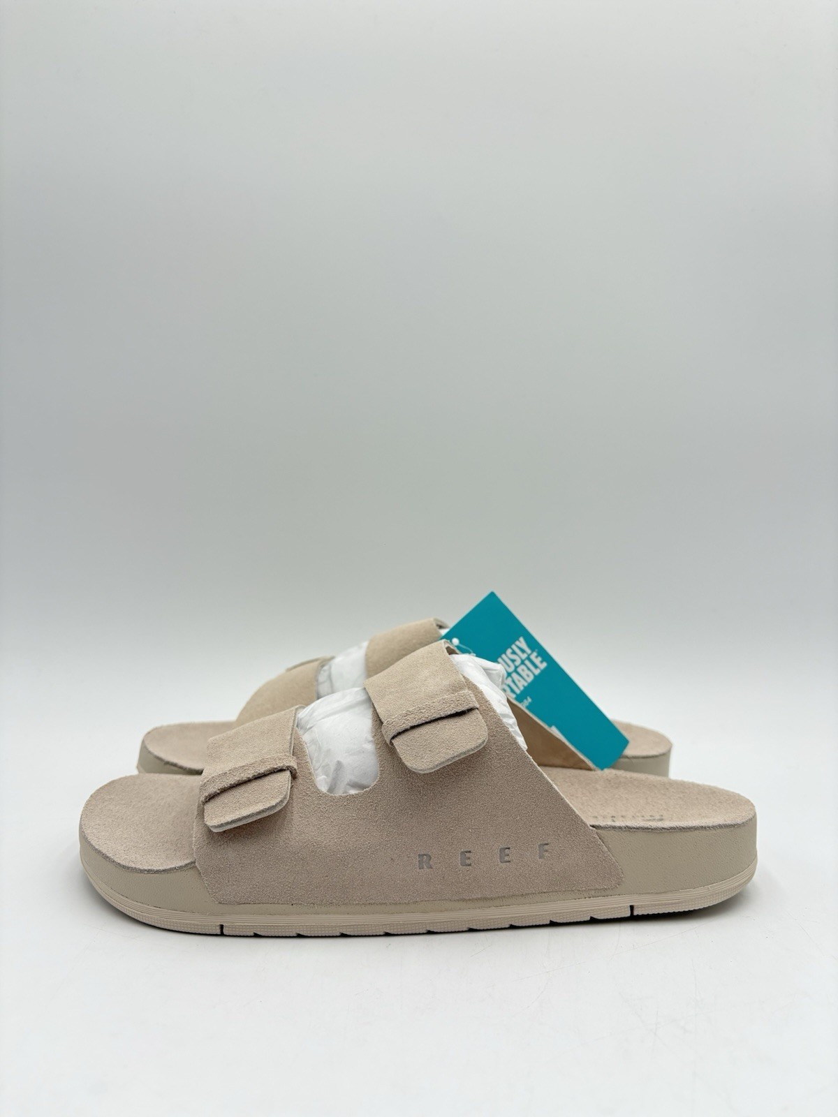 Reef Women's Ojai Two Bar Slides Size 7  Beige/White |CJ5953|