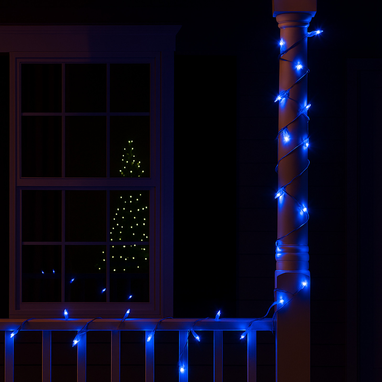 Elegani 3-Pack 100 LED String Lights – Matte Blue, 8 Lighting Modes, Connectable