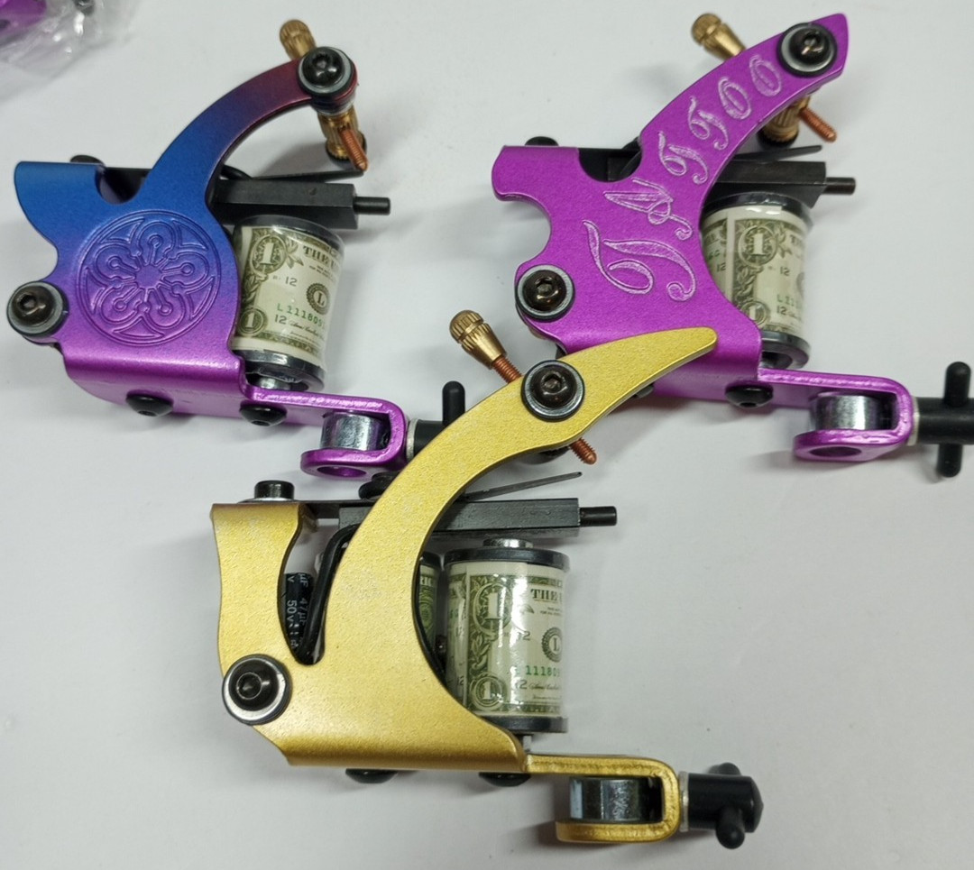 Lot of 3 Beautiful Retro Vintage Designs Tattoo Machines Guns NIB Old School