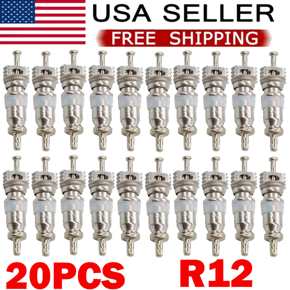 20Pcs A/C Valve Core Valves For Schrader R134A R12 1/4" Cores HVAC NEW