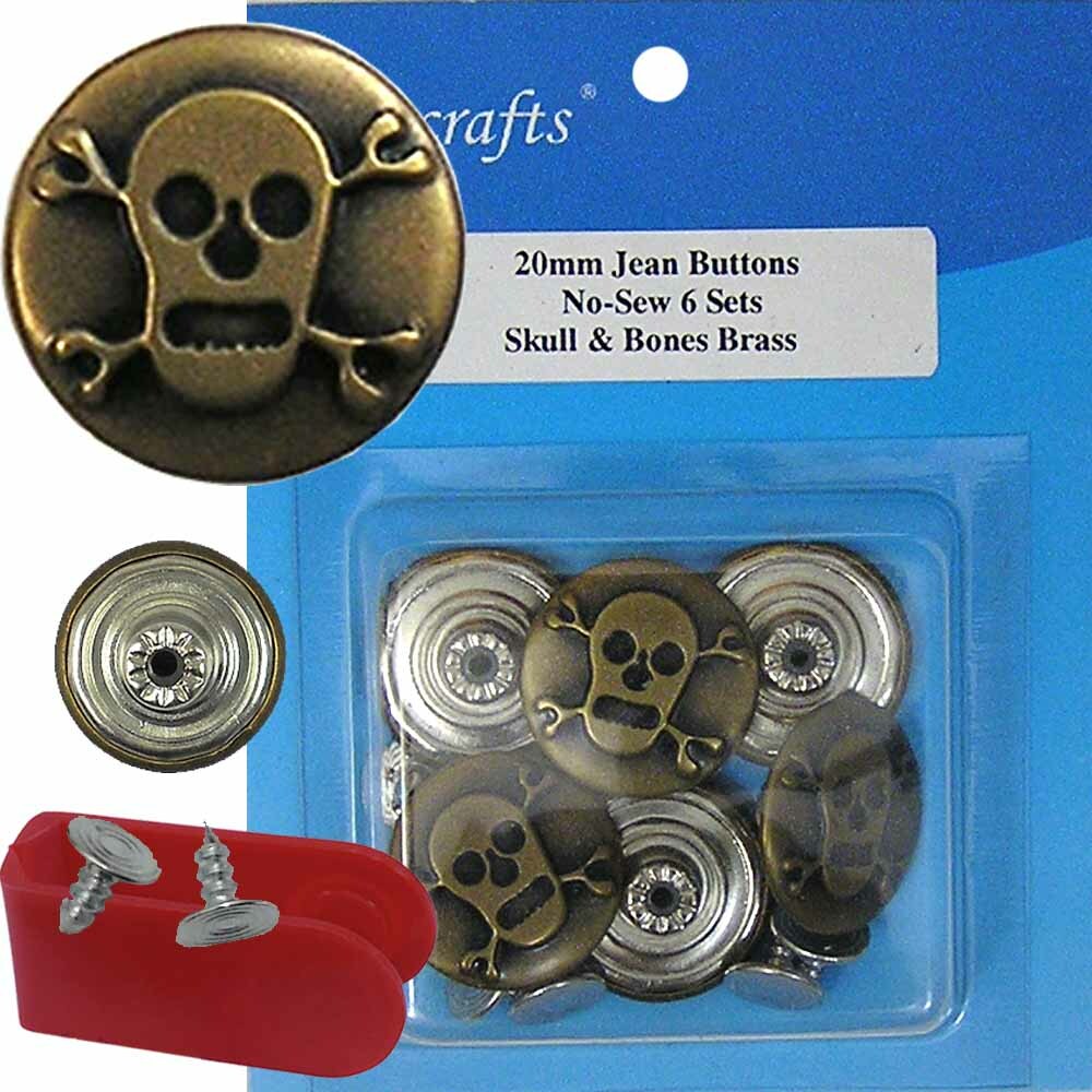 20 mm No-Sew Replacement Jean Tack Buttons (20A10_6)  6 CT. w/Tool