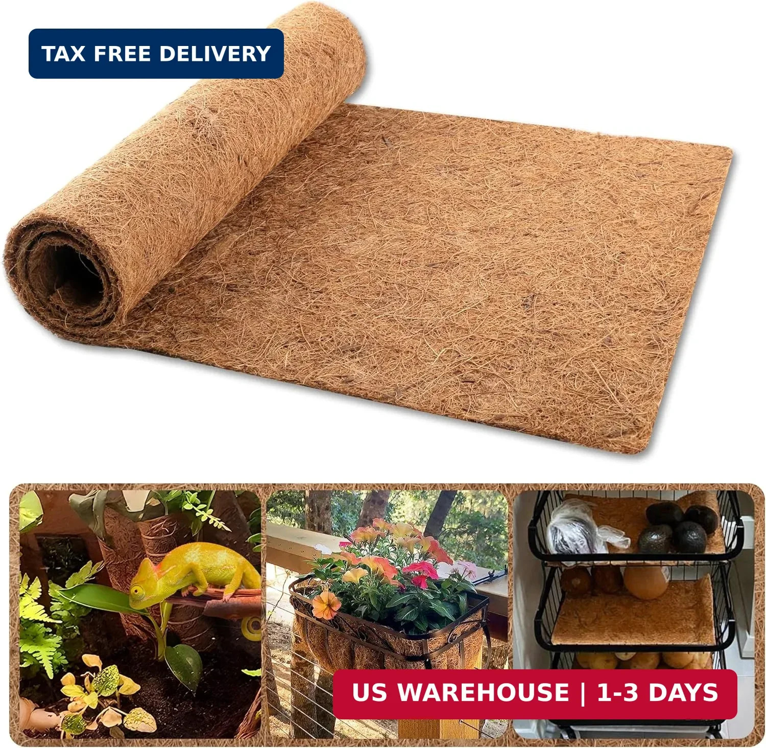 Coco Liner Roll, 16 x 40 Inch Coconut Fiber Liners for Planter Window B