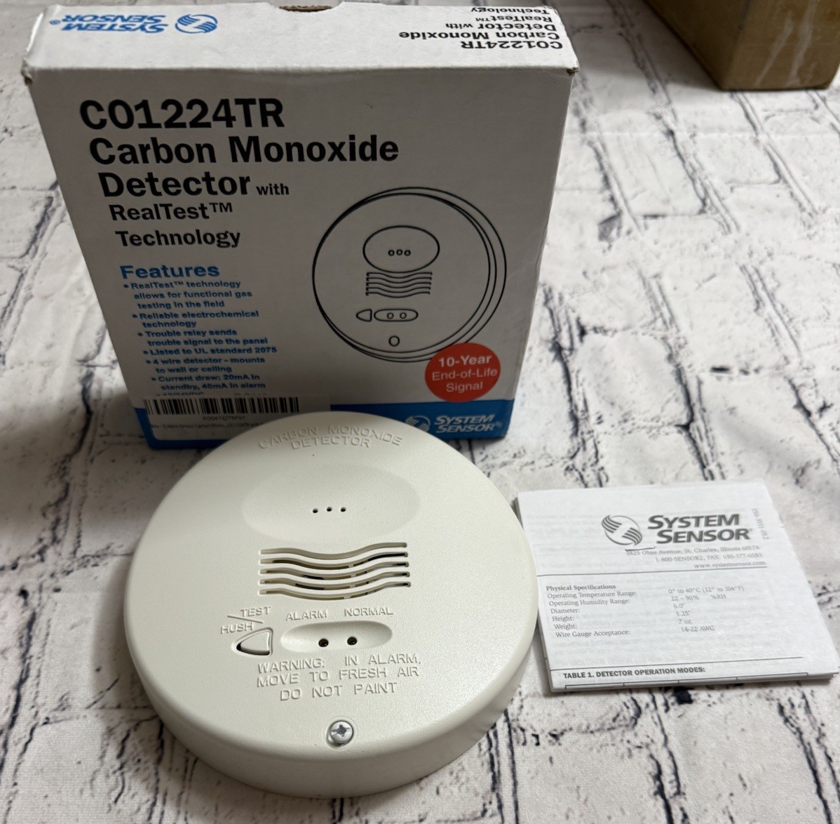 System Sensor CO1224TR Round, 12/24V, System-Monitored Carbon Monoxide Detector