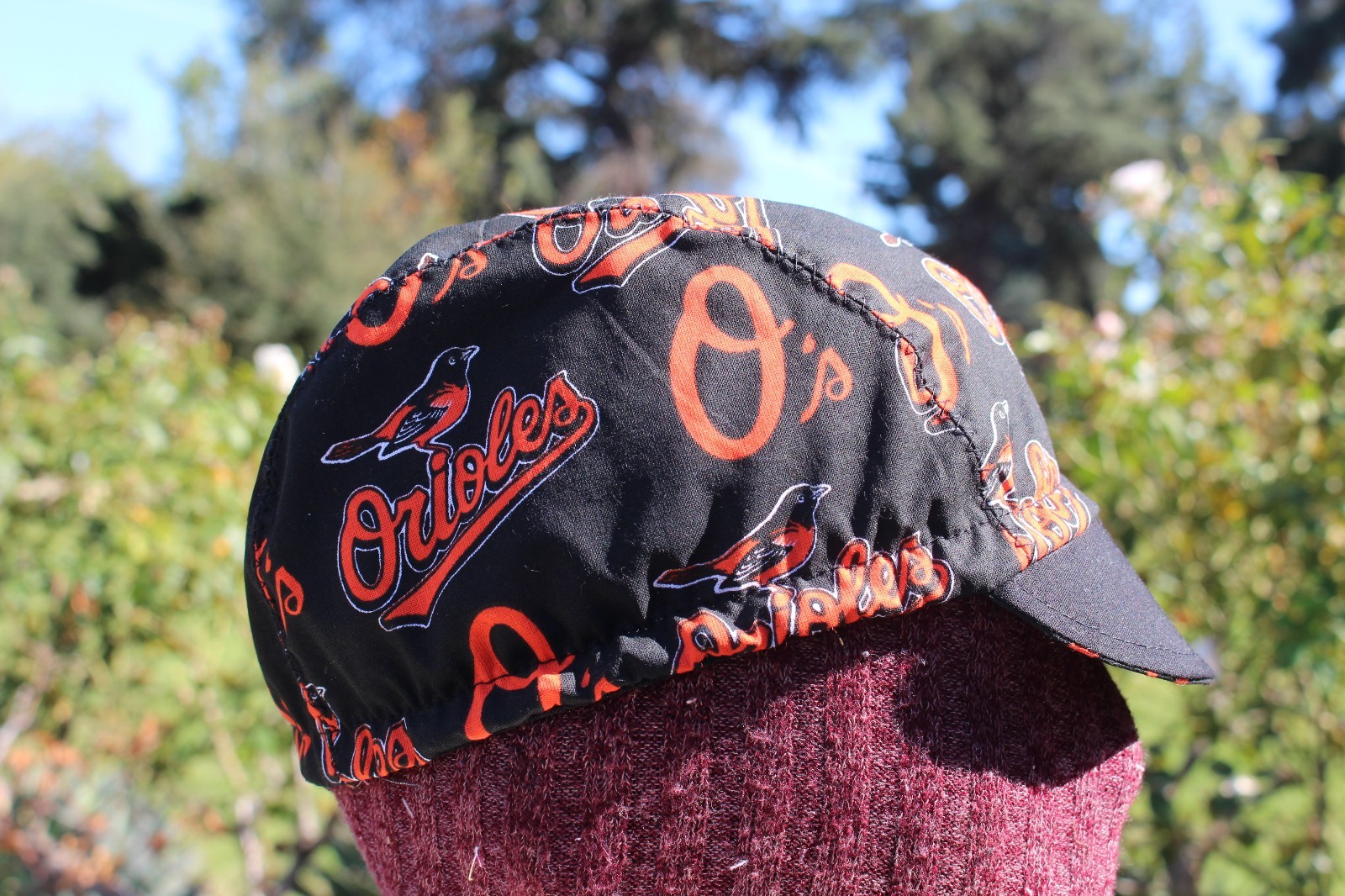 CYCLING CAP MLB ORIOLES     100% COTTON HANDMADE IN USA