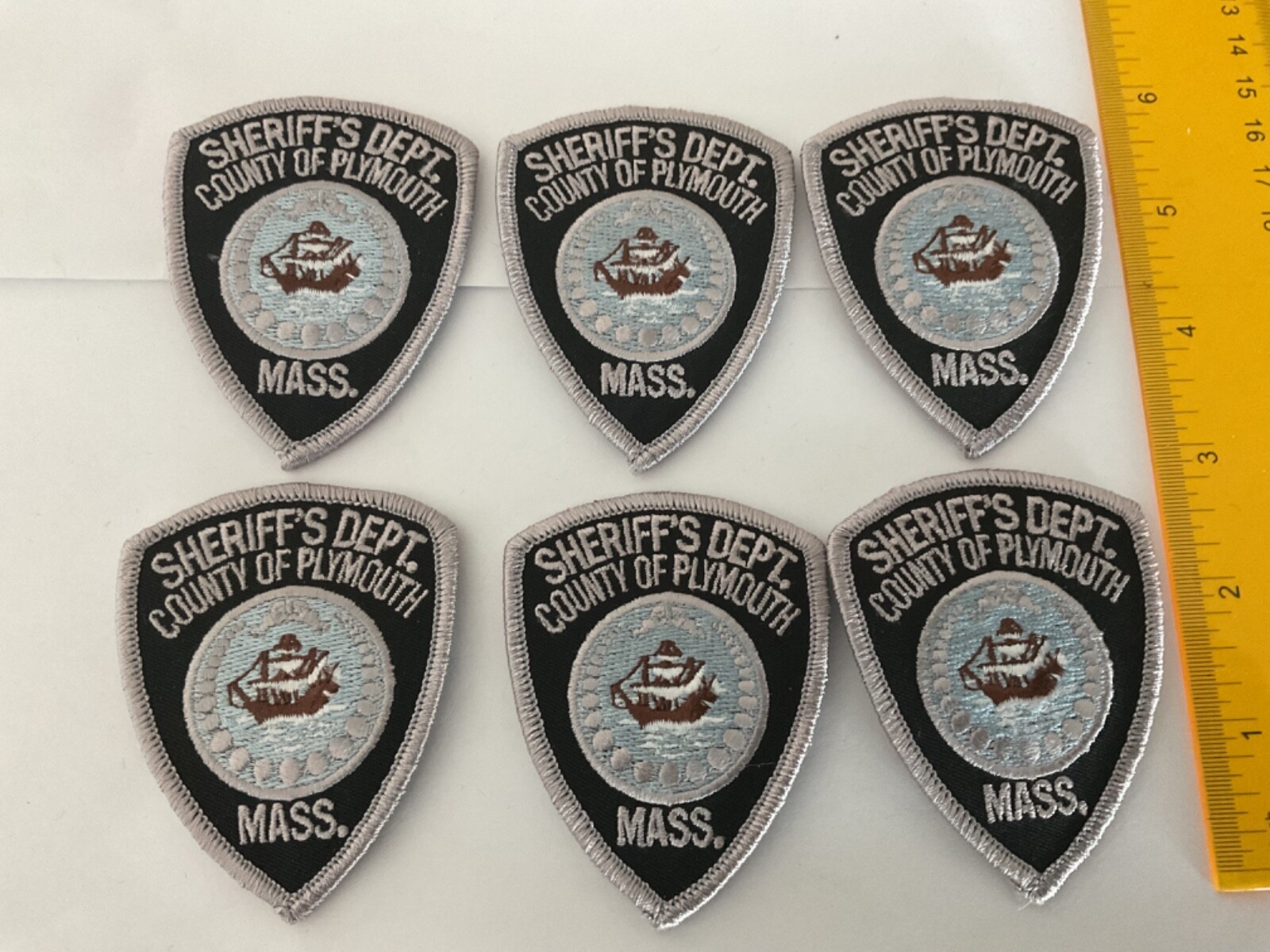 Plymouth County Sheriff’s collectors hat patch Massachusetts 6 pieces hat  size