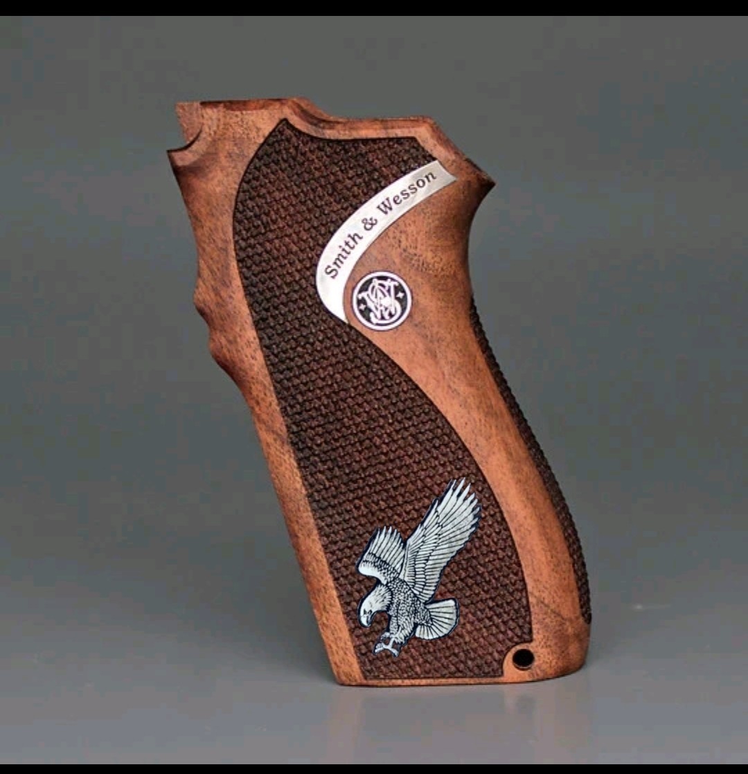 Smith & Wesson 5906,5903,4003,4006,4046 Turkish Walnut Grips Handmade with LOGO