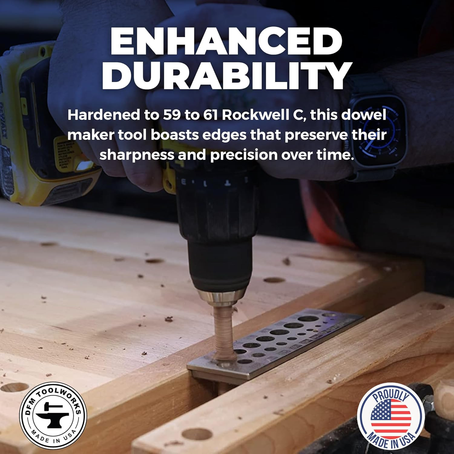 Doweling Tool - Premium Dowel Maker Tool, Versatile Dowel Plate, High-Grade A2 S