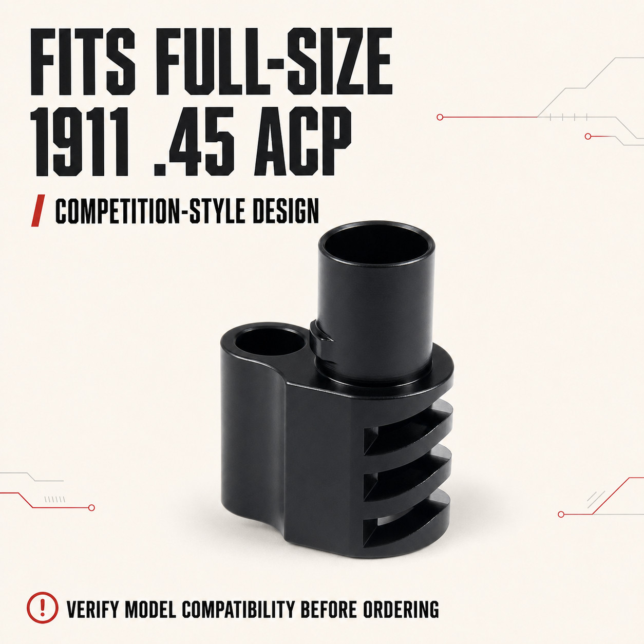 All Steel 1911 .45 ACP Muzzle Brake Compensator Colt Kimber