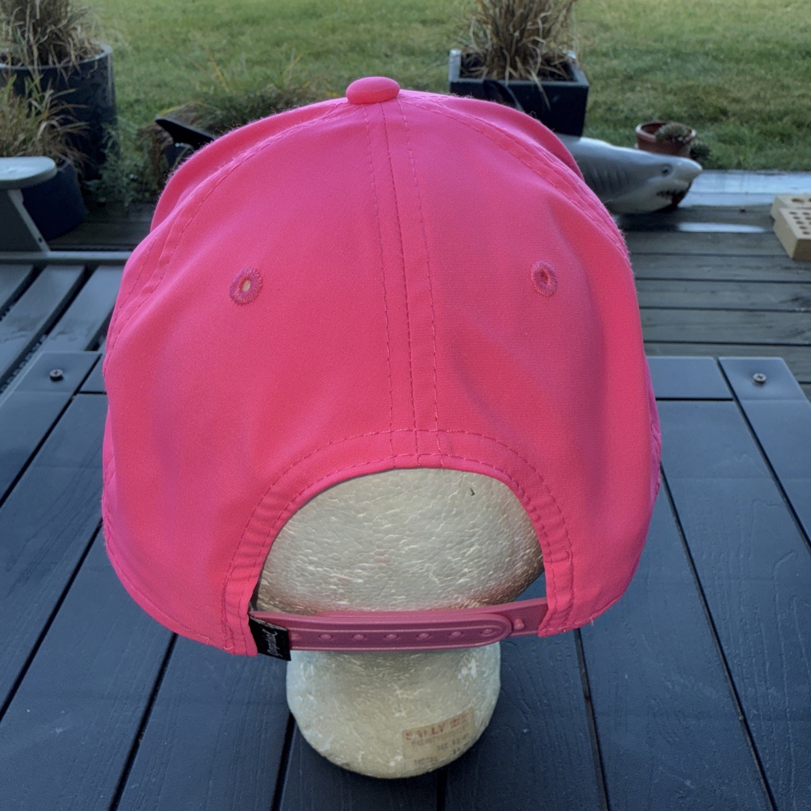 Arcadia Bluffs in White Script w Rope on Bright Pink Polyester Hat Cap SnapBack