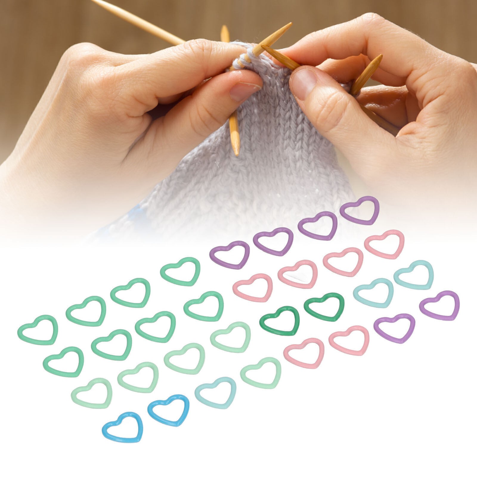 40PCS Heart Shaped Stitch Markers Metal Crochet Stitch Markers for DIY Knitting