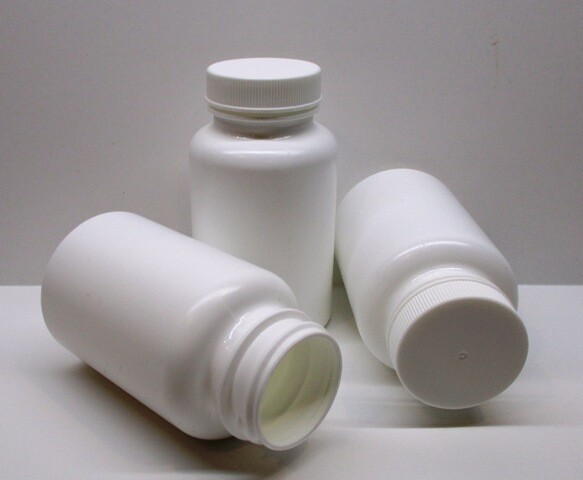 150 cc 5 oz White HDPE Plastic Packer Medicine Bottles & Caps-100 Pack-Brand New