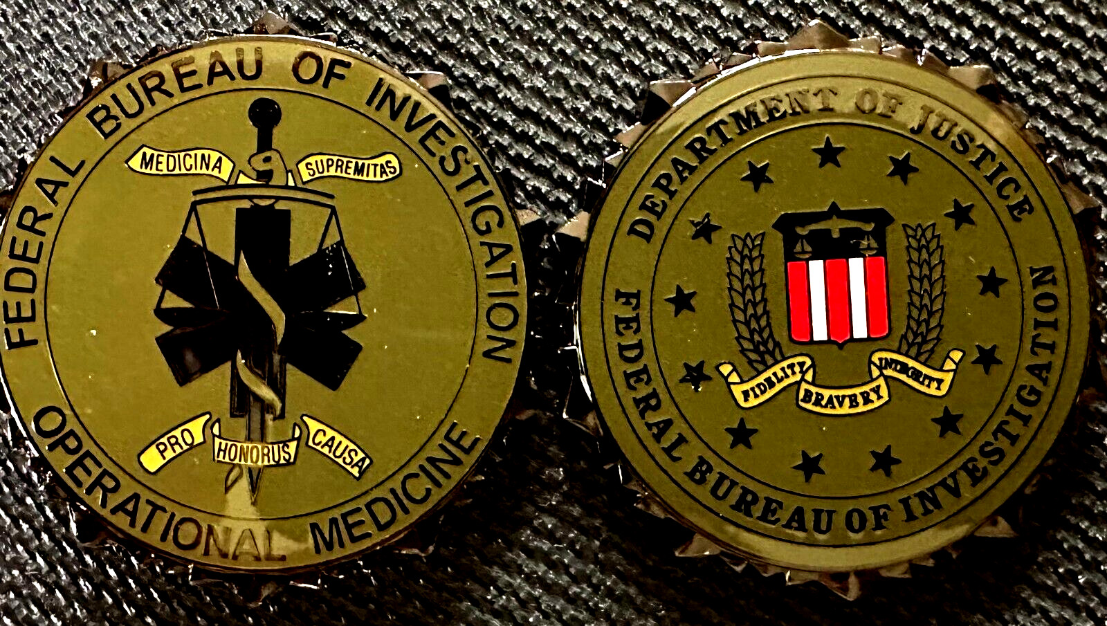 FBI - Operational Medicine FourthGEN TacticalBLK RWB SUPER RARE Challenge coin