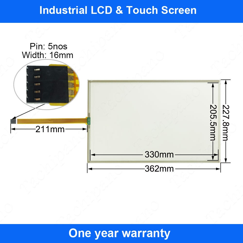 6AV2124-0QC02-0AX0 Touch Screen for 6AV2 124-0QC02-0AX0 TP1500 COMFORT + Overlay